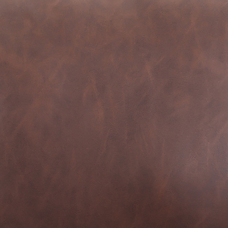 Brown Faux Leather Tufted Sofa with Removable Cushions