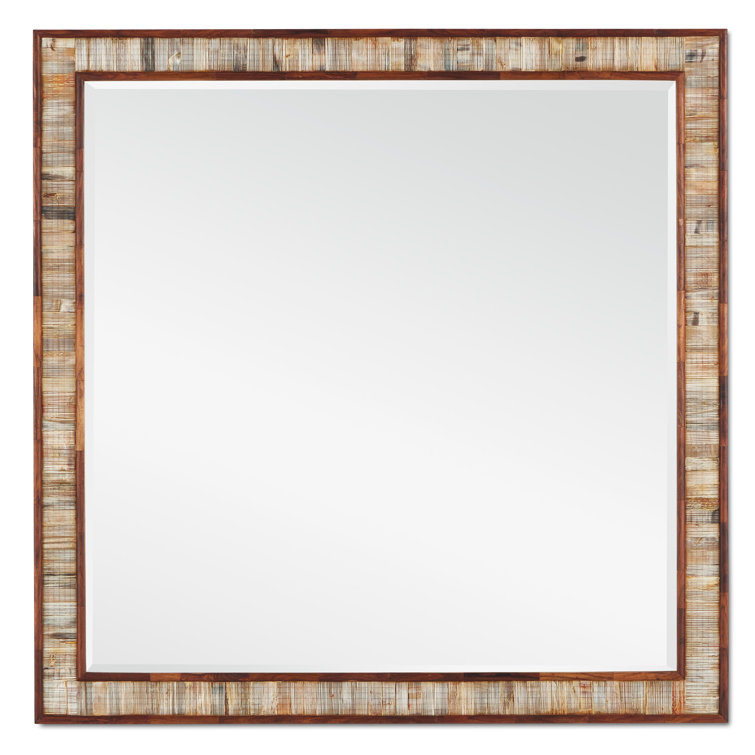 Hyson Natural Horn and Sheesham Wood Square Wall Mirror