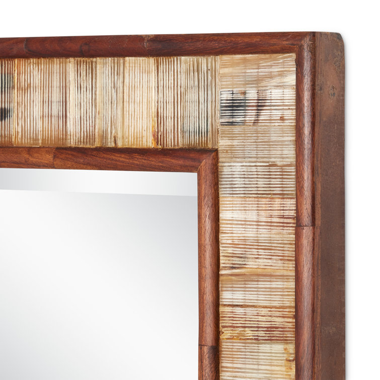 Hyson Natural Horn and Sheesham Wood Square Wall Mirror