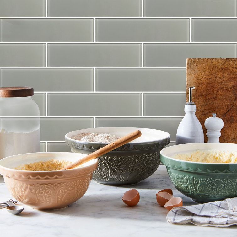 Soft Gray 3" x 12" Polished Glass Subway Tile