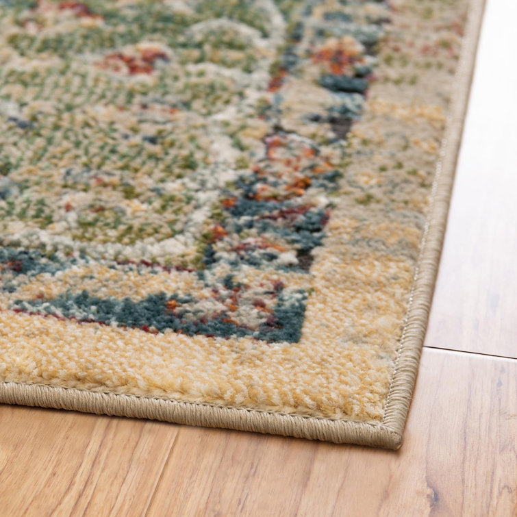Alresford Green and Beige Oriental Square Rug