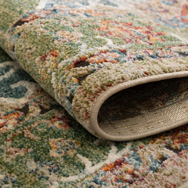 Alresford Green and Beige Oriental Square Rug