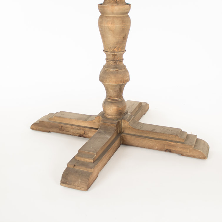 Square Raw Pine Pedestal Coffee Table with Storage