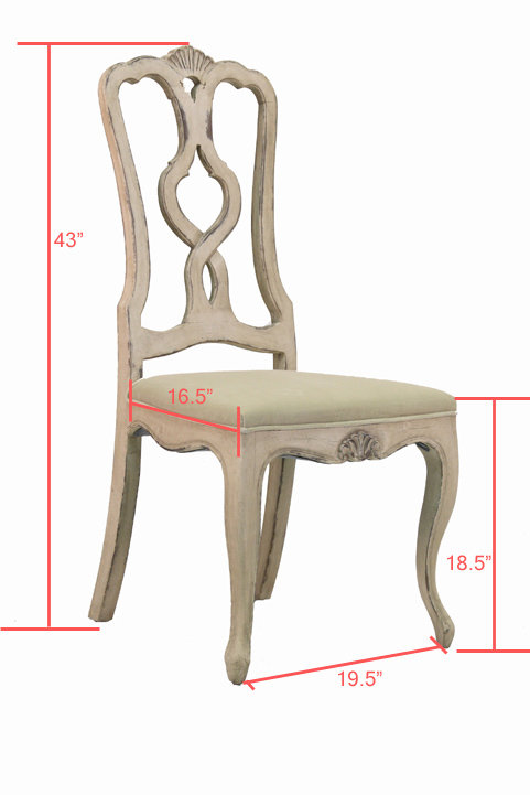 Beige Velvet Birch Wood Queen Anne Side Chair