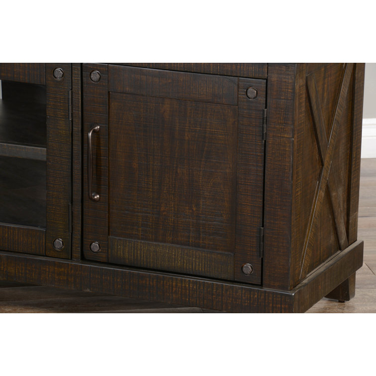 Vivian 64" Raisin Mahogany Media Console with Glass Doors