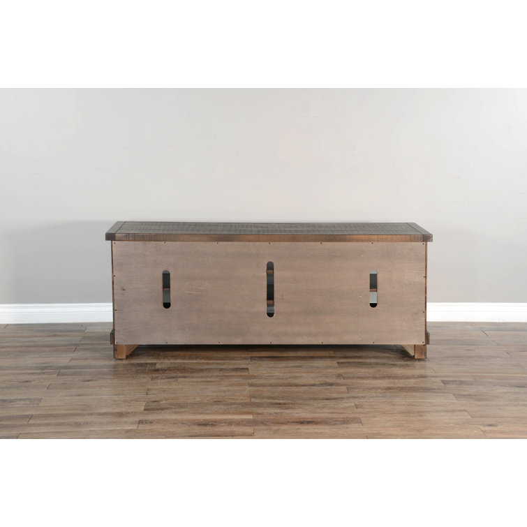 Vivian 64" Raisin Mahogany Media Console with Glass Doors