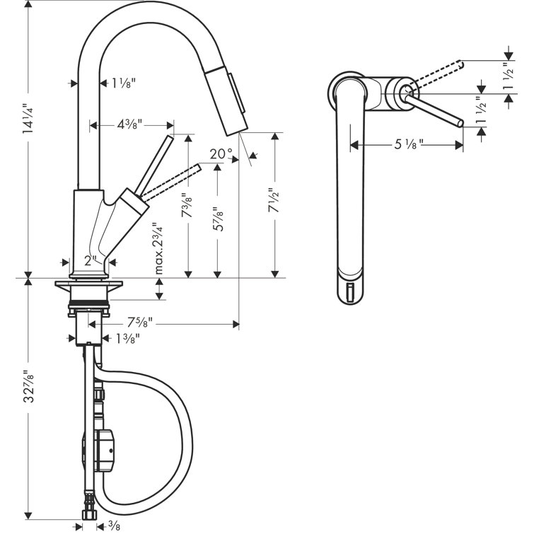 Modern Chrome Pull-Out Spray Kitchen Faucet with 150° Swivel