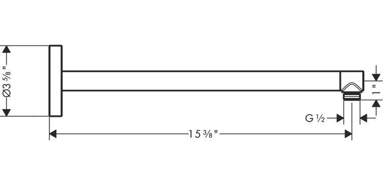 15-Inch Chrome Wall-Mounted Shower Arm