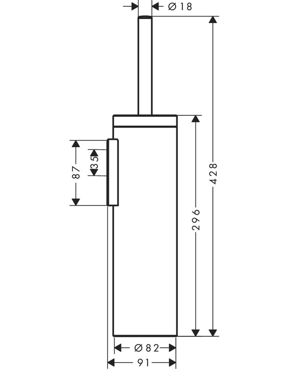 Brushed Nickel Modern Wall-Mounted Toilet Brush Holder
