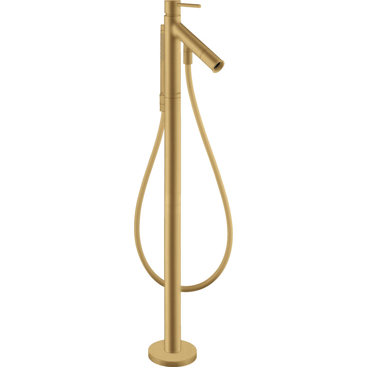 Brushed Gold Optic Freestanding Tub Filler with Handshower
