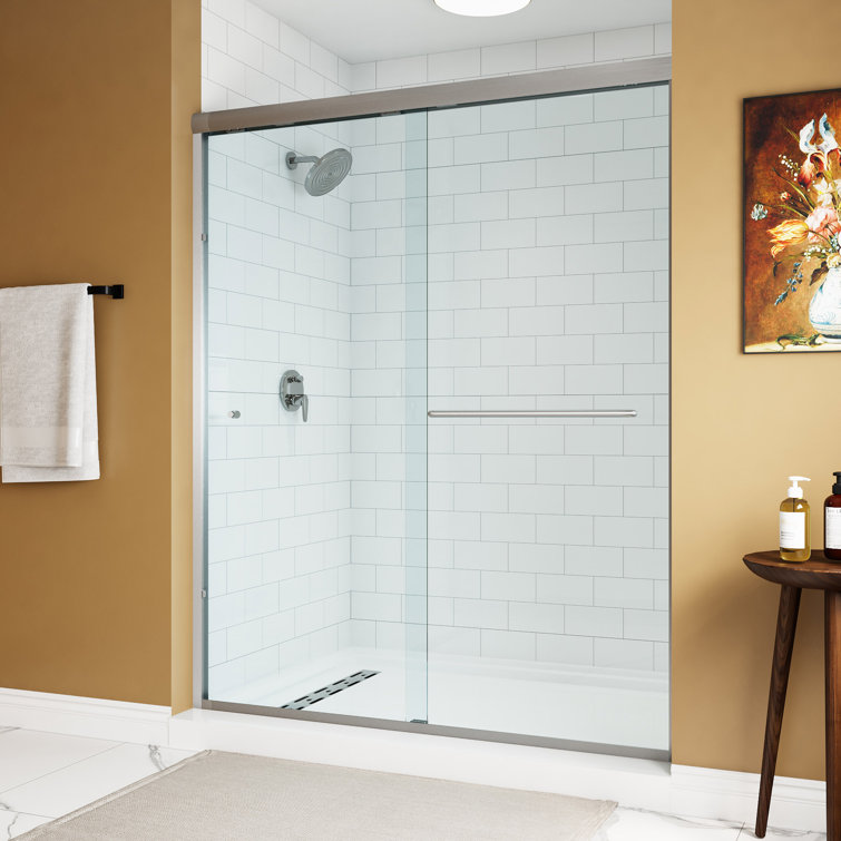 Oceanus 55"-59" Brushed Nickel Semi-Frameless Sliding Shower Door