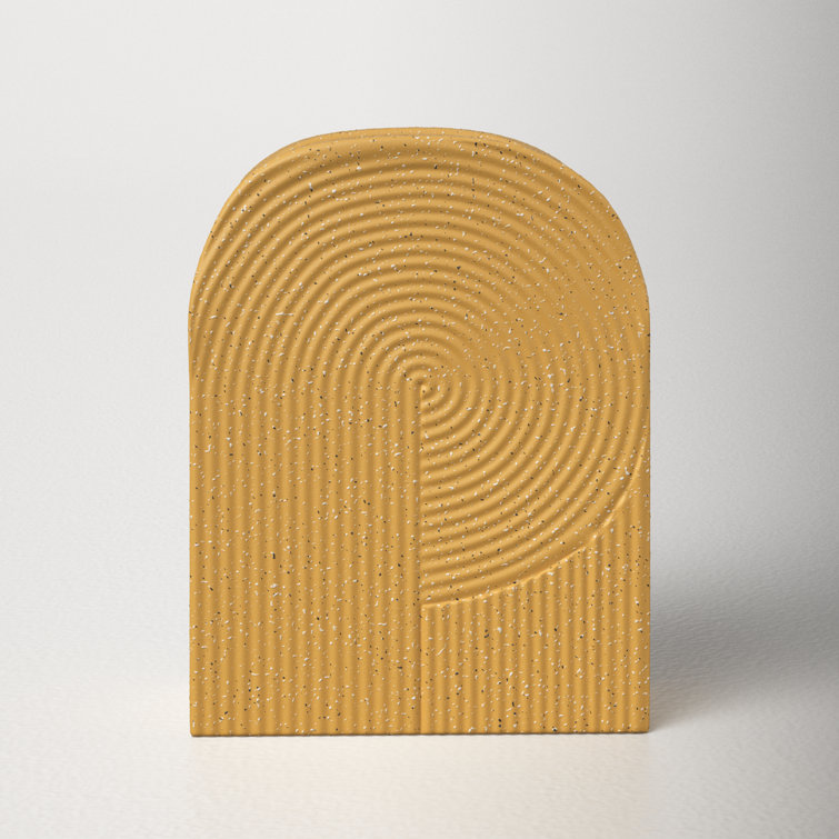 6.75'' Matte Yellow Ceramic Sculptural Table Vase