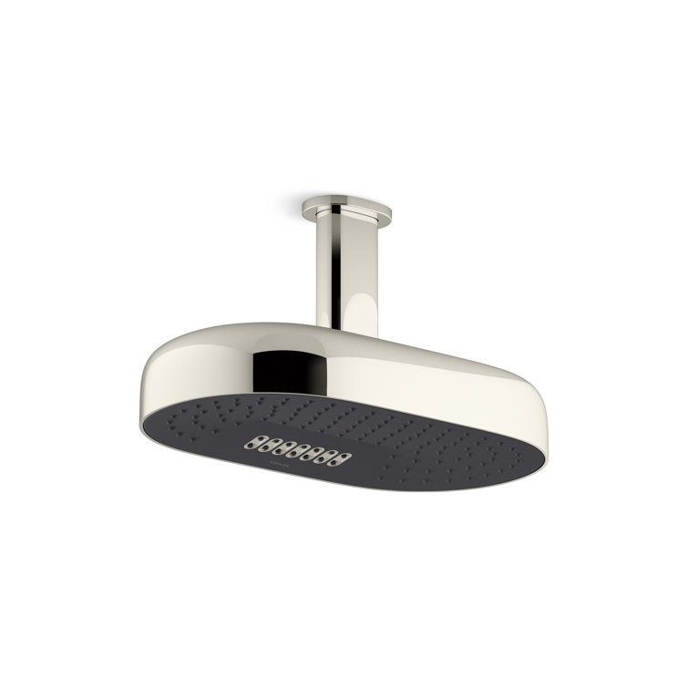 Vibrant Polished Nickel Ceiling-Mount Shower Arm with Flange