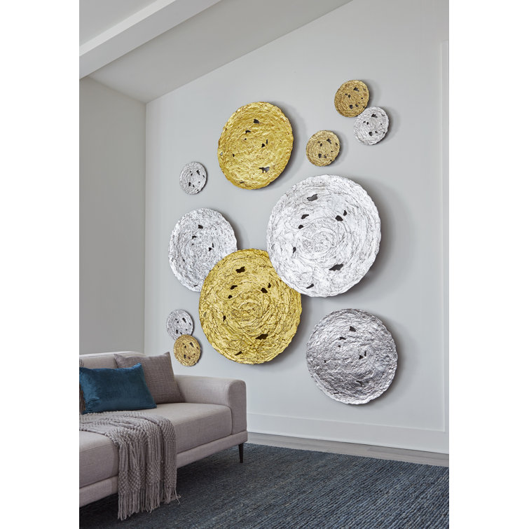Gold Leaf Transitional Molten Wall Disc Decor