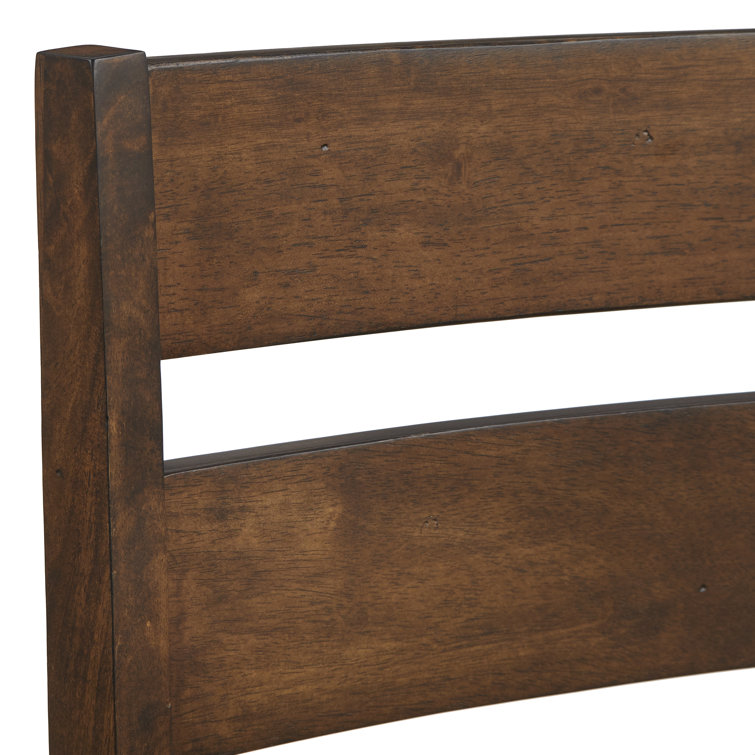 Antique Walnut Solid Wood Ladder Back Dining Chairs, Set of 2