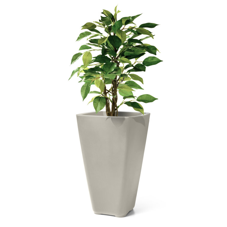 Bridgeview Square Concrete Grey Self-Watering Planter, Set of 2