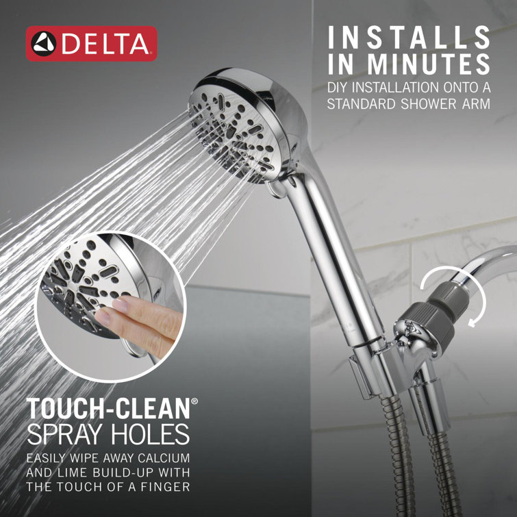 Chrome Adjustable Multi-Head Handheld Shower with Hose