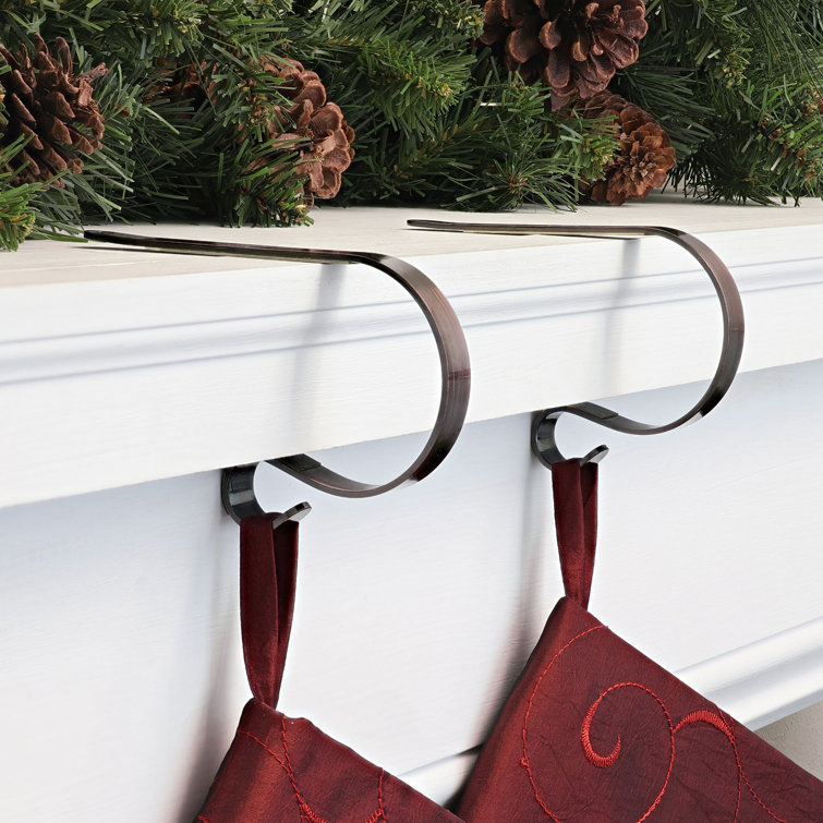 Oil-Rubbed Bronze Snowflake MantleClip Stocking Holders, 2-Pack