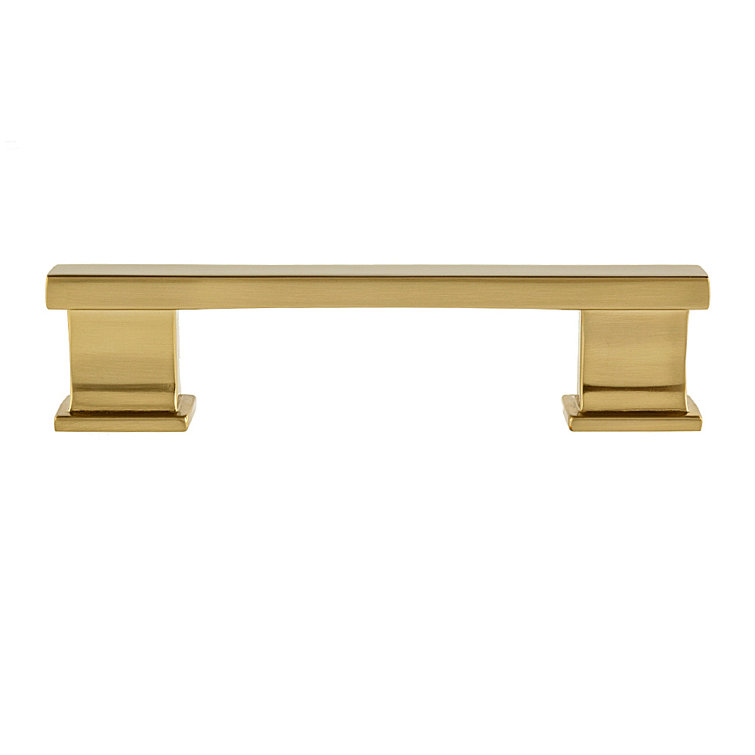 High Desert Satin Brass Rectangular Bar Pull with Mounting Hardware