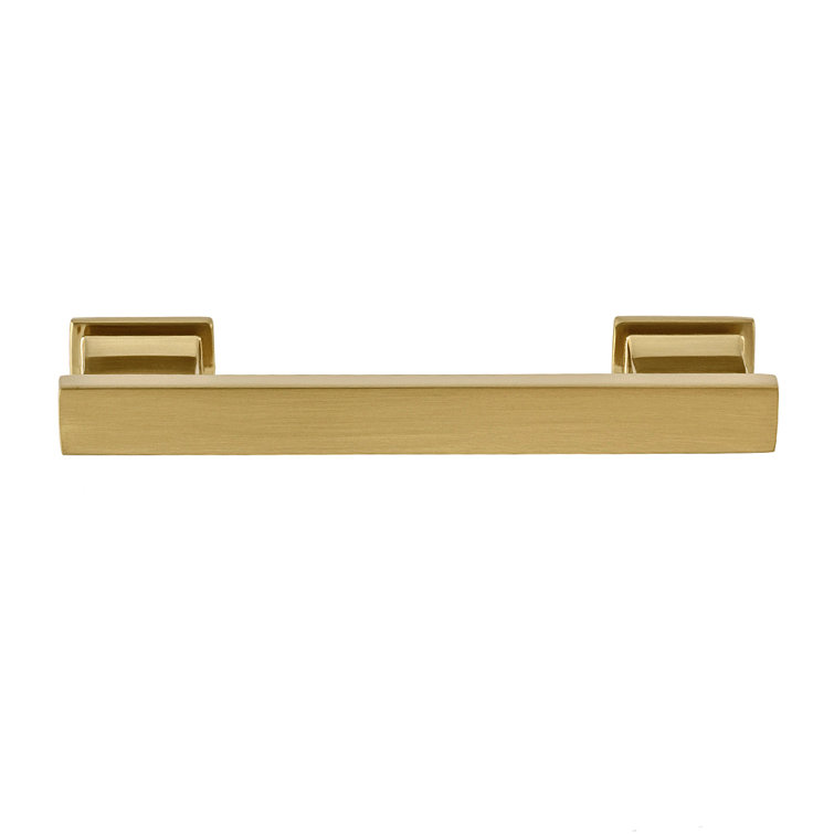 High Desert Satin Brass Rectangular Bar Pull with Mounting Hardware