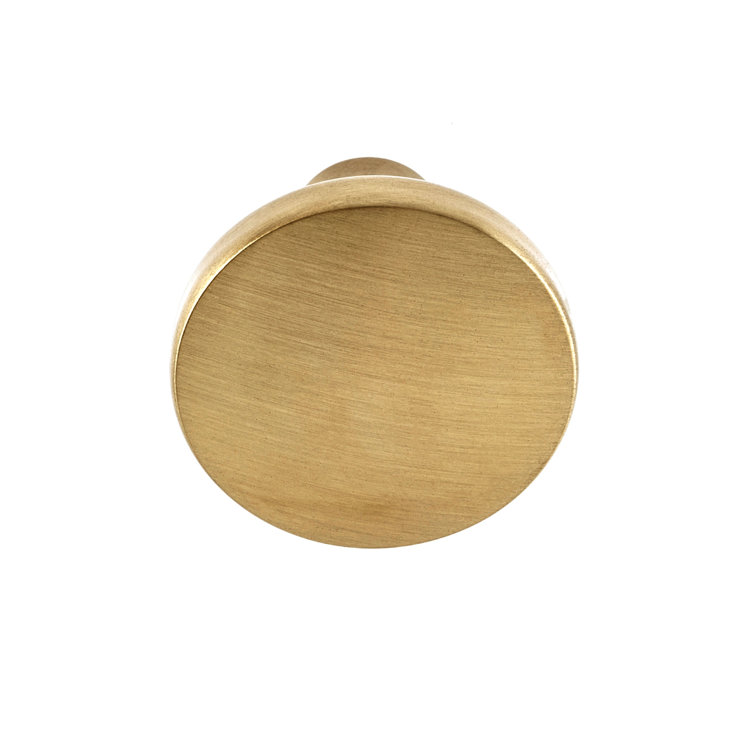 Lancaster Satin Brass Round Cabinet Knob with Mounting Hardware