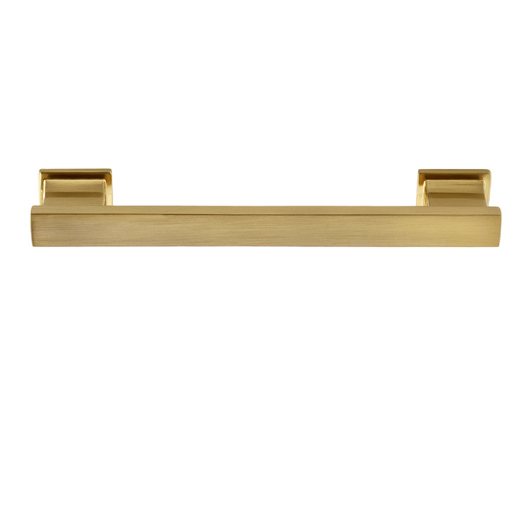 High Desert Satin Brass Rectangular Bar Pull with Mounting Hardware