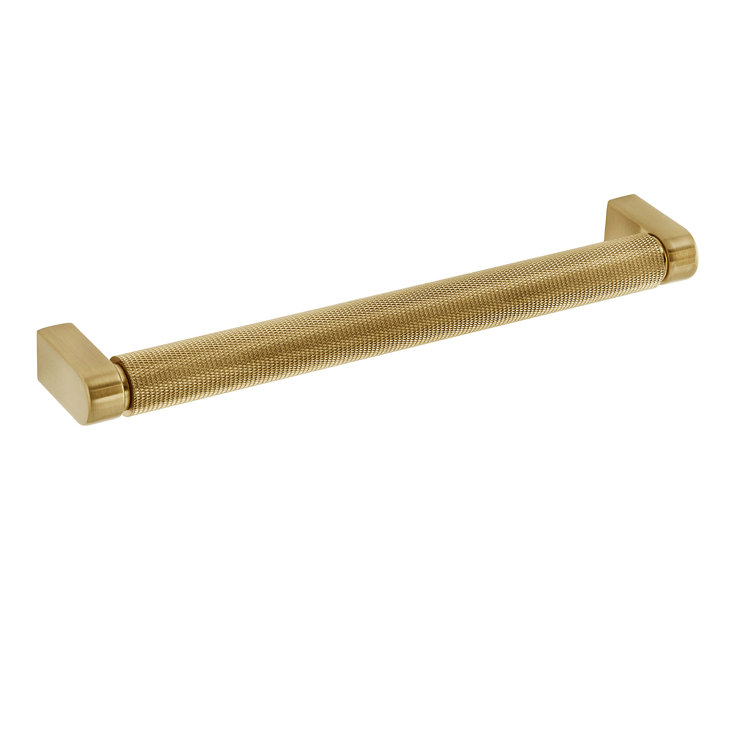 Kent Knurled 12" Satin Brass Cylindrical Bar Pull
