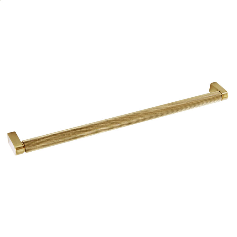 Kent Knurled 12" Satin Brass Cylindrical Bar Pull