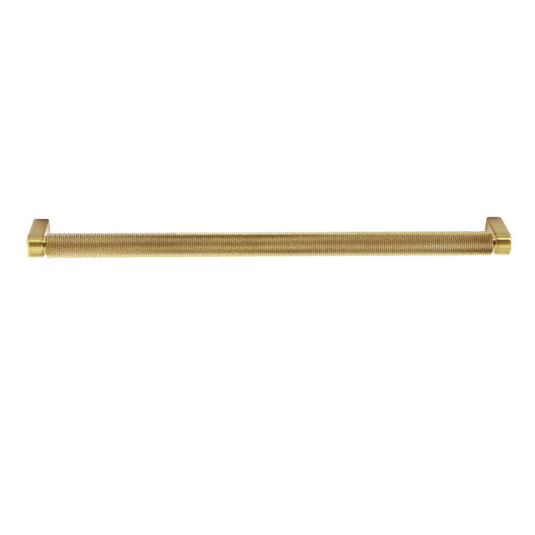 Kent Knurled 12" Satin Brass Cylindrical Bar Pull