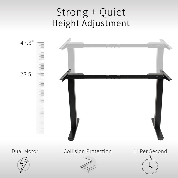 Black Adjustable Height Electric Dual Motor Desk Frame