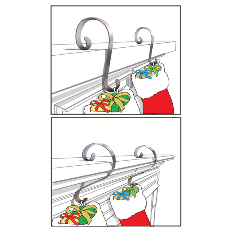 Weathered Bronze Metal Stocking Holder Set
