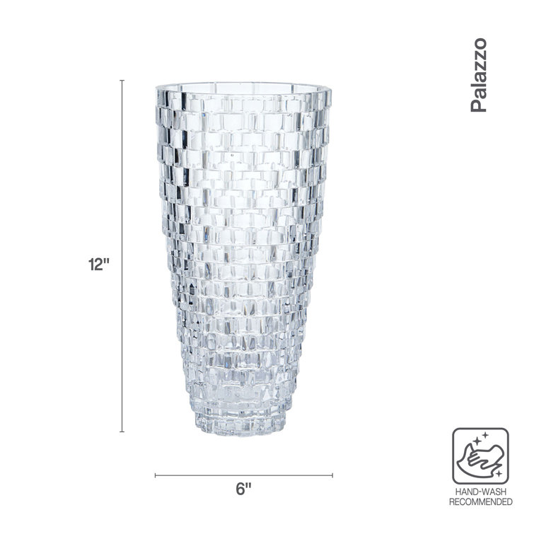 Elegant Crystal Bouquet Vase with Basket Weave Design