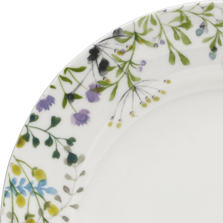 Tivoli Garden White Porcelain 16-Piece Dinnerware Set