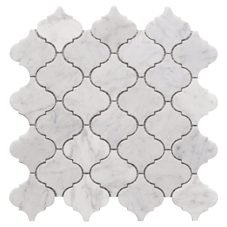 Carrara White Arabesque Natural Stone Mosaic Tile