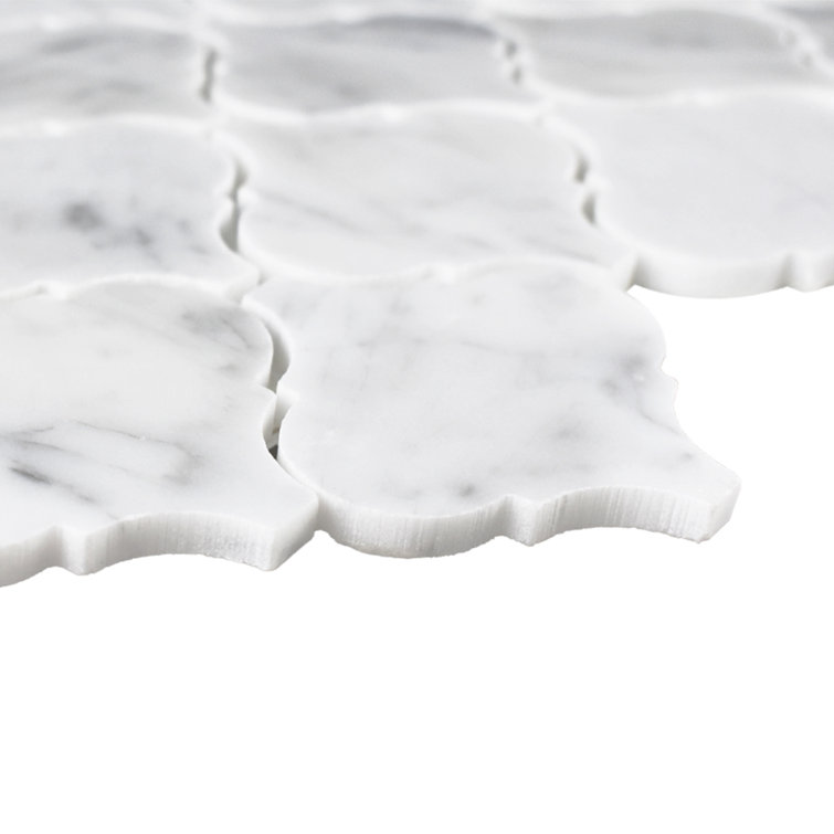 Carrara White Arabesque Natural Stone Mosaic Tile