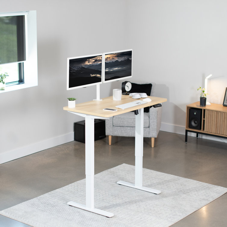 Elevate 43" Dark Walnut Electric Adjustable Desk with Black Frame