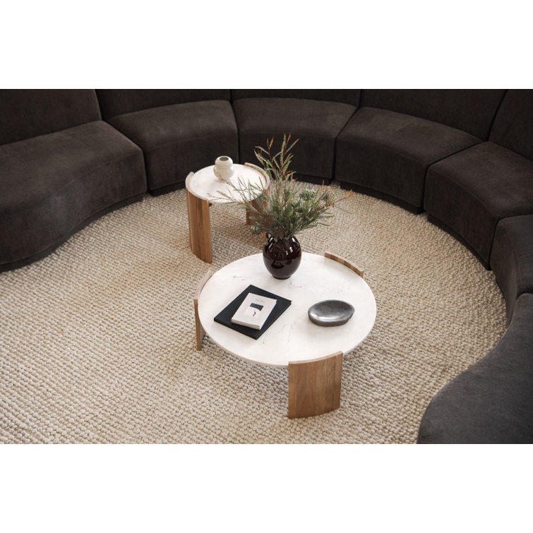 Loreto Marble Top Oak End Table
