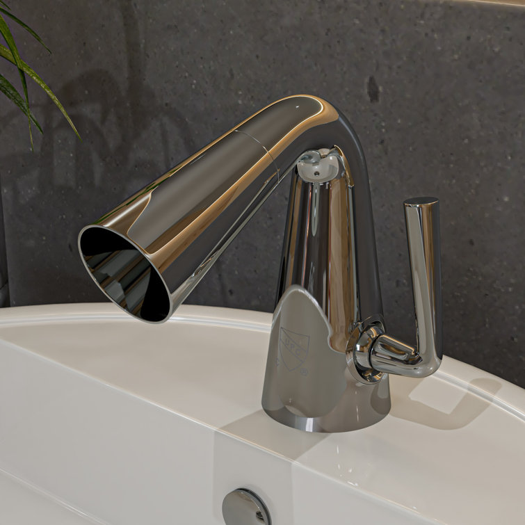 Polished Chrome Single-Hole Cone Waterfall Bathroom Faucet