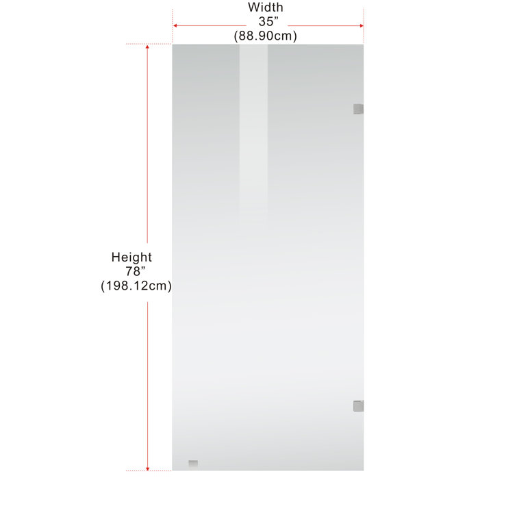 78" Brushed Nickel Frameless Glass Shower Door