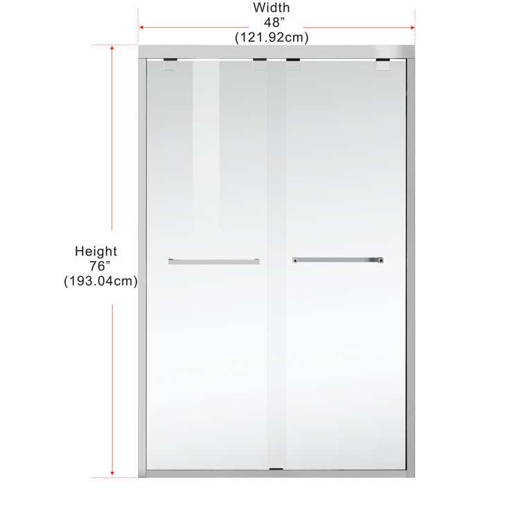 48" Chrome Double Sliding Frameless Shower Door