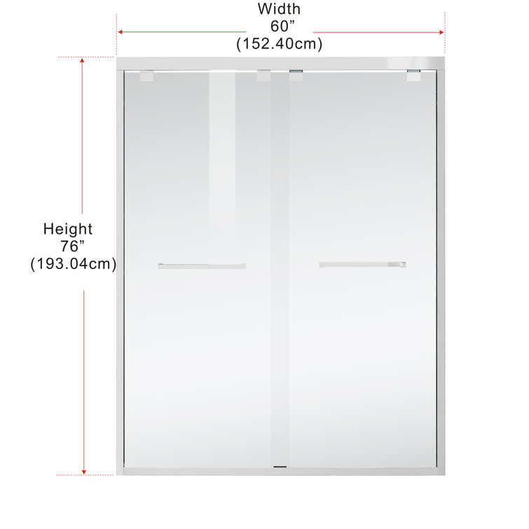 60" Chrome Double Sliding Frameless Shower Door