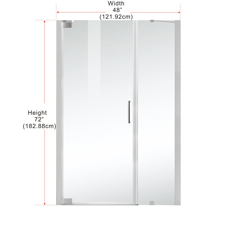 72" Frameless Glass Shower Door with Nickel Finish