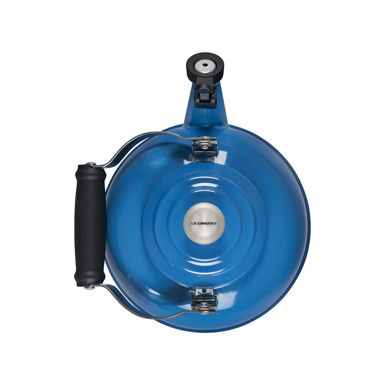 1.7 Qt. Marseille Blue Enamel Steel Whistling Tea Kettle