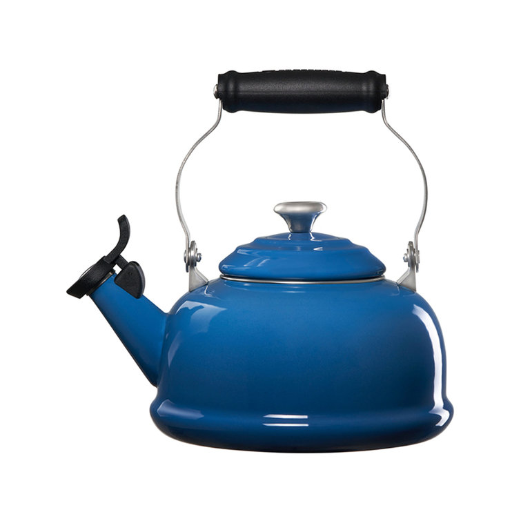 1.7 Qt. Marseille Blue Enamel Steel Whistling Tea Kettle