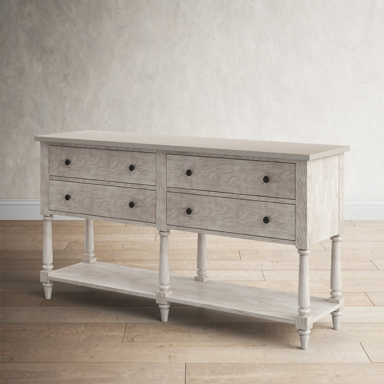 Aberdale 65" Gray Mahogany Sideboard with Marble Top