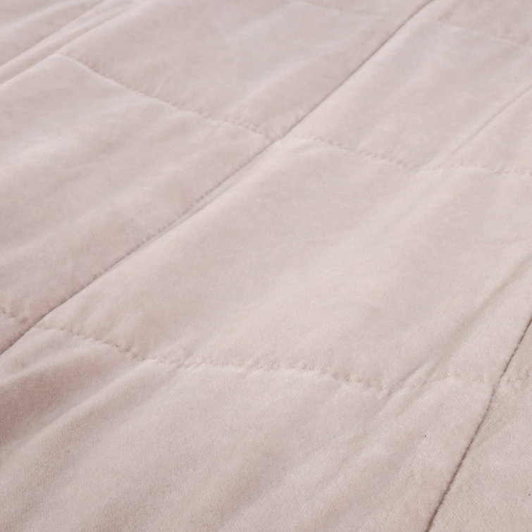 Blush Quilted Velvet Rectangular Accent Pillow