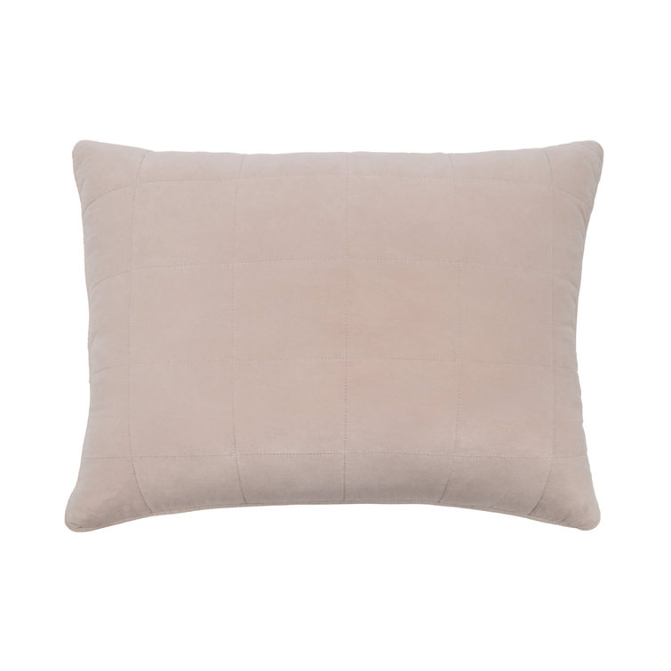 Blush Quilted Velvet Rectangular Accent Pillow
