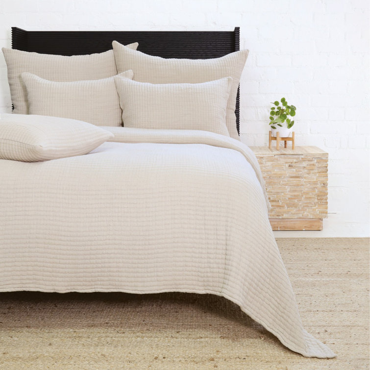 Natural Twin Stonewashed Cotton Gauze Coverlet
