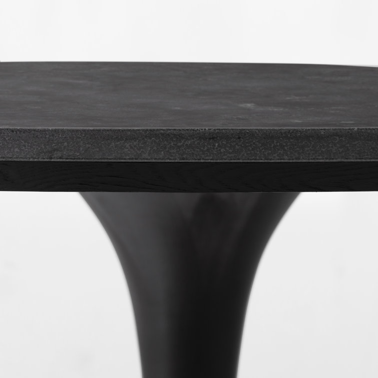 Powell 55" Black Marble and Iron Round Dining Table