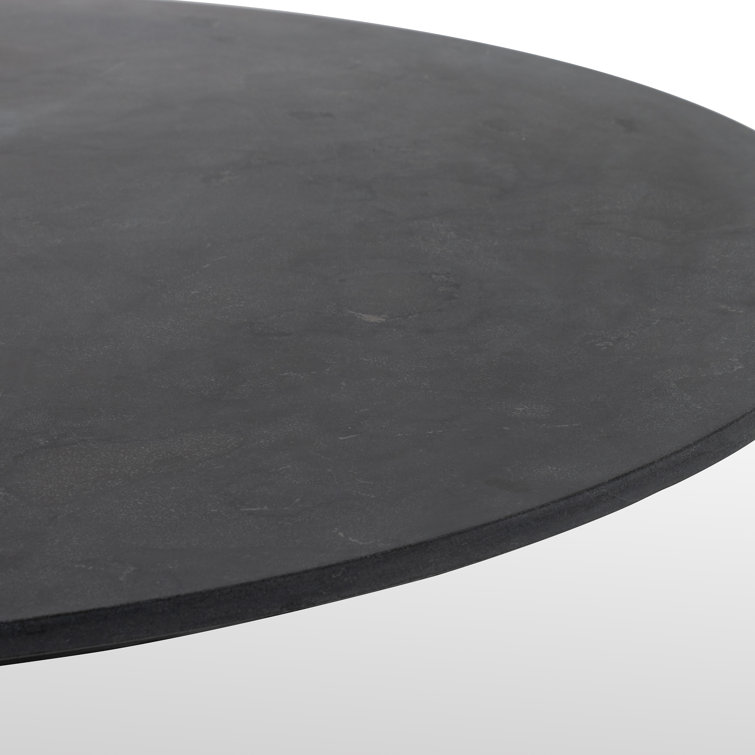 Powell 55" Black Marble and Iron Round Dining Table